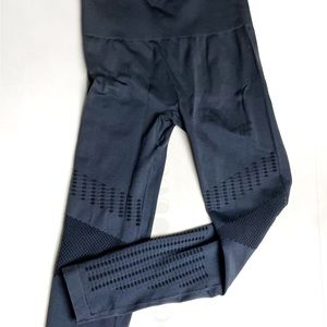 Jed North Black Seamless leggings with laser cut mesh